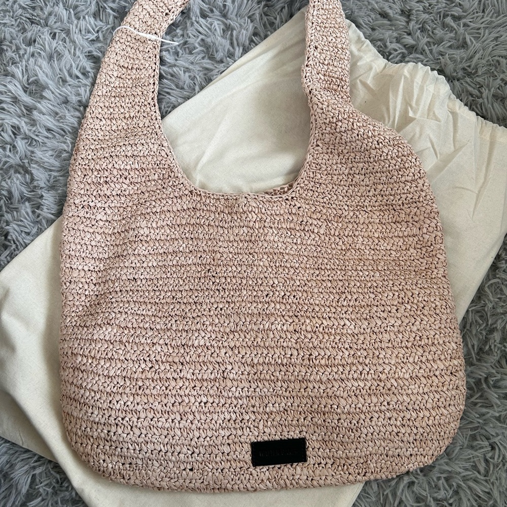 Walter Baker Elegant Pink Woven Tote Bag